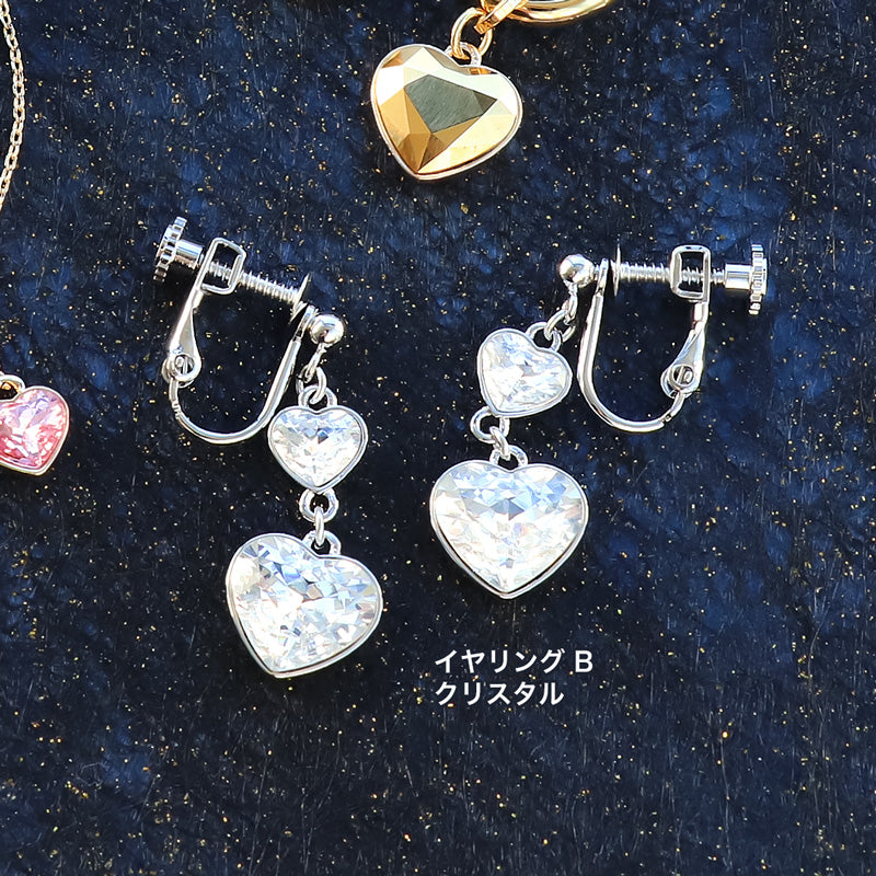Recipe No.KR1310Kiwa crystals4 types of simple heart ear accessories