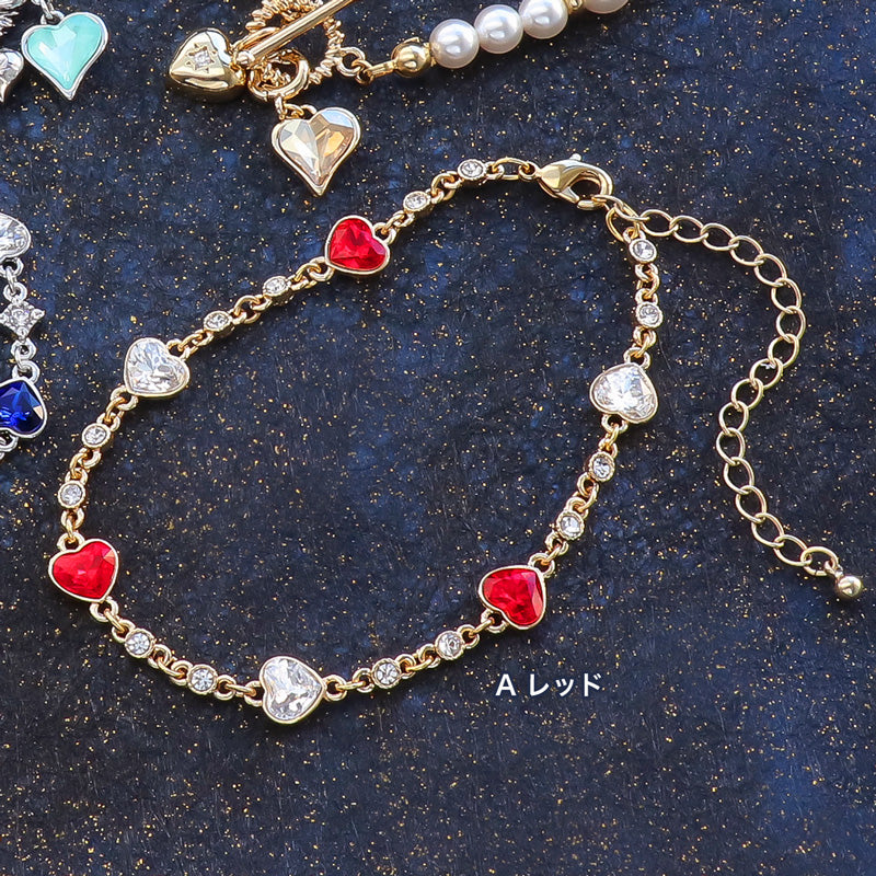 Recipe No.KR1311Kiwa crystals3 types of heart bracelets