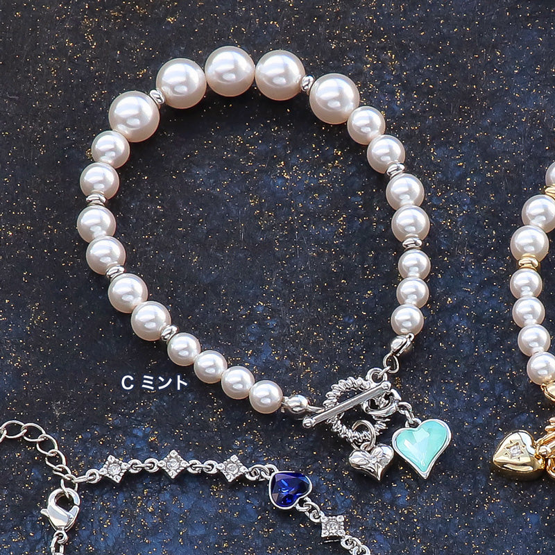 Recipe No.KR1311Kiwa crystals3 types of heart bracelets