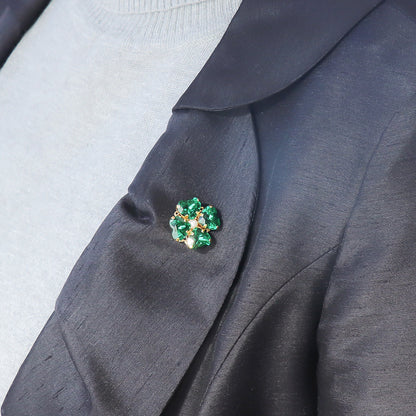 Recipe No.KR1312Kiwa crystalsclover brooch