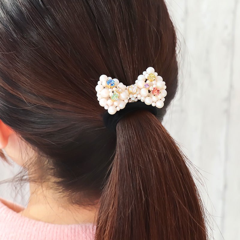 Recipe No.KR1313Kiwa crystals2 types of ribbon hair ties