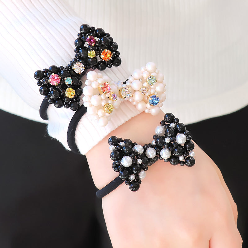 Recipe No.KR1313Kiwa crystals2 types of ribbon hair ties