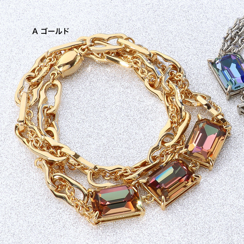 Recipe No.KR1315Kiwa crystals2 types of rectangle bijou bracelets