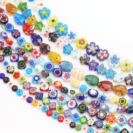 Milfiori Glass Flatster Mix: Approximated 10mm
