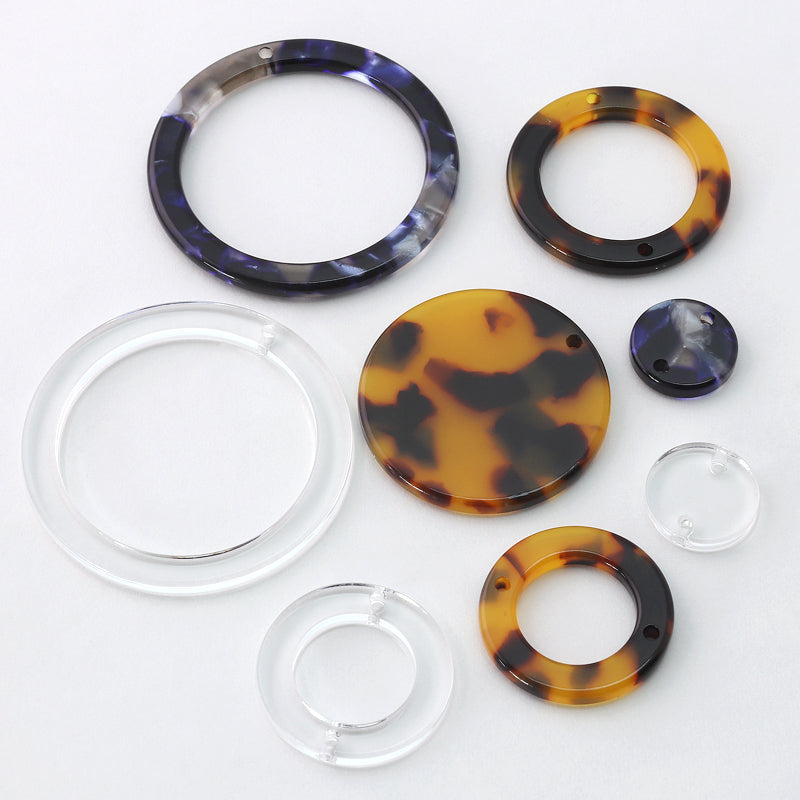 Acetate Parts Ring &amp; Round Deep Blue Marble [Outlet]