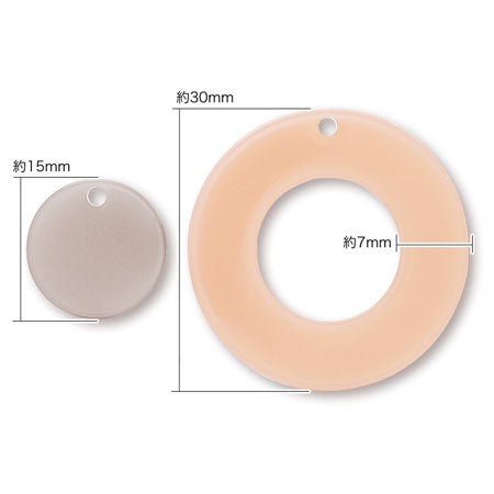 Acetate parts double -sided round 1 hole White/Black [Outlet]