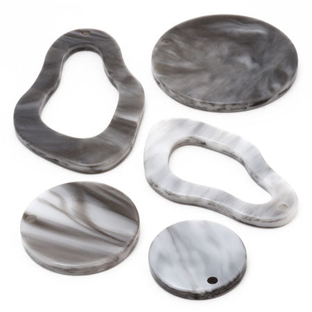 Acrylic parts deformation 1 hole Gray Marble [Outlet]