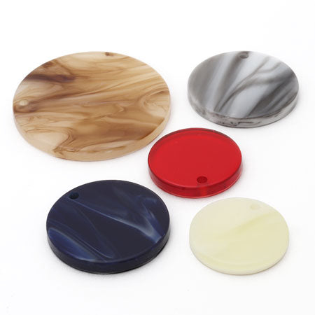 Acrylic Parts Round 1 Hole Brown Marble [Outlet]