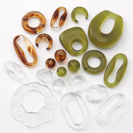 Acrylic German Ring Oval 6 Light Olive