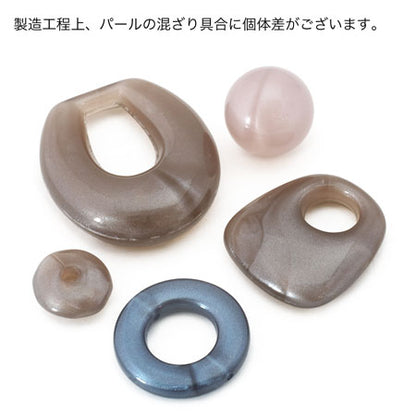 Acrylic German-made ring square 1 gray pearl