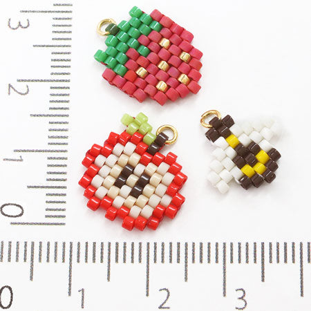 Bead charm strawberry red/G