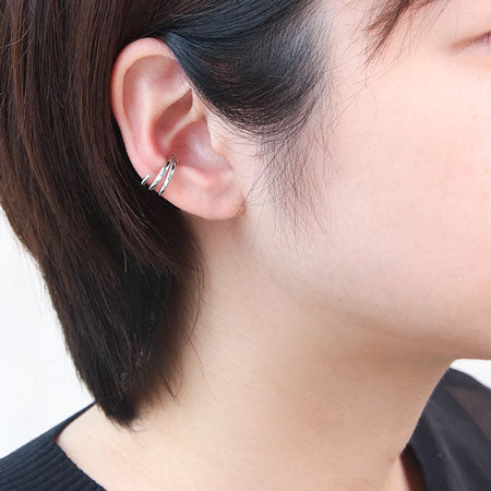 Ear cuff variant 3 rhodium color