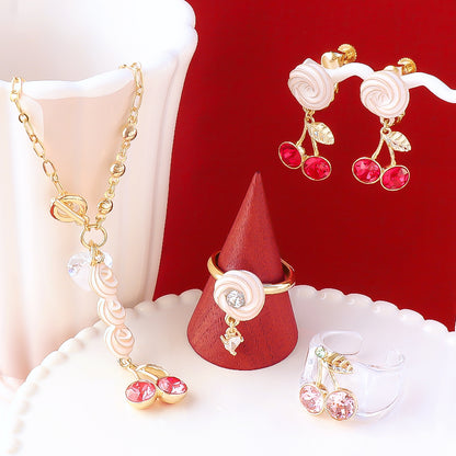 石座チャーム サクランボ SS29(約6mm)用　ゴールド