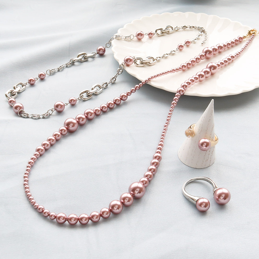 Material list No.ER0318 4 types of elegant crystal pearl accessories