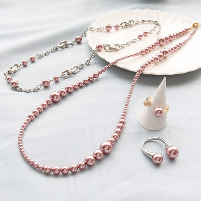 Material list No.ER0318 4 types of elegant crystal pearl accessories