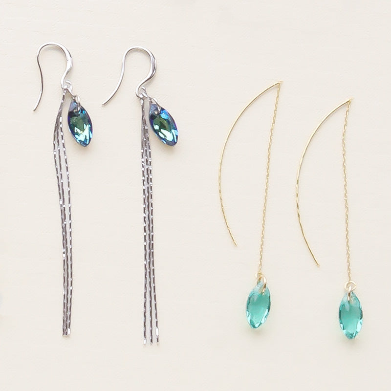 Material list No.ER0324Kiwa crystals2 types of marquise earrings
