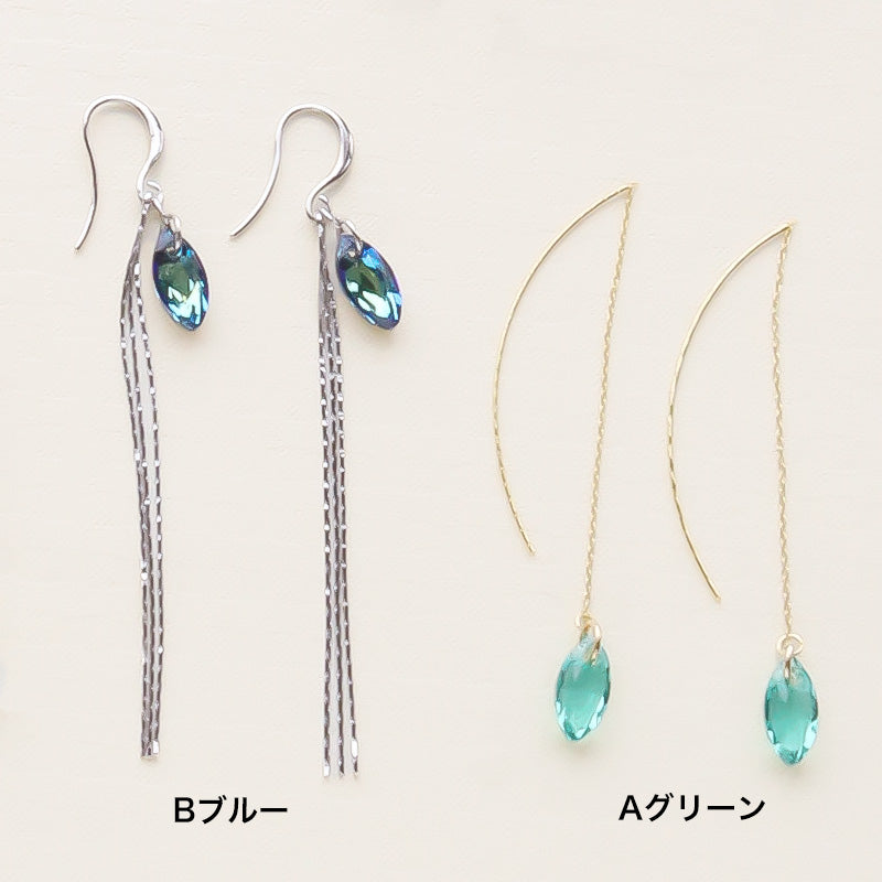 Material list No.ER0324Kiwa crystals2 types of marquise earrings