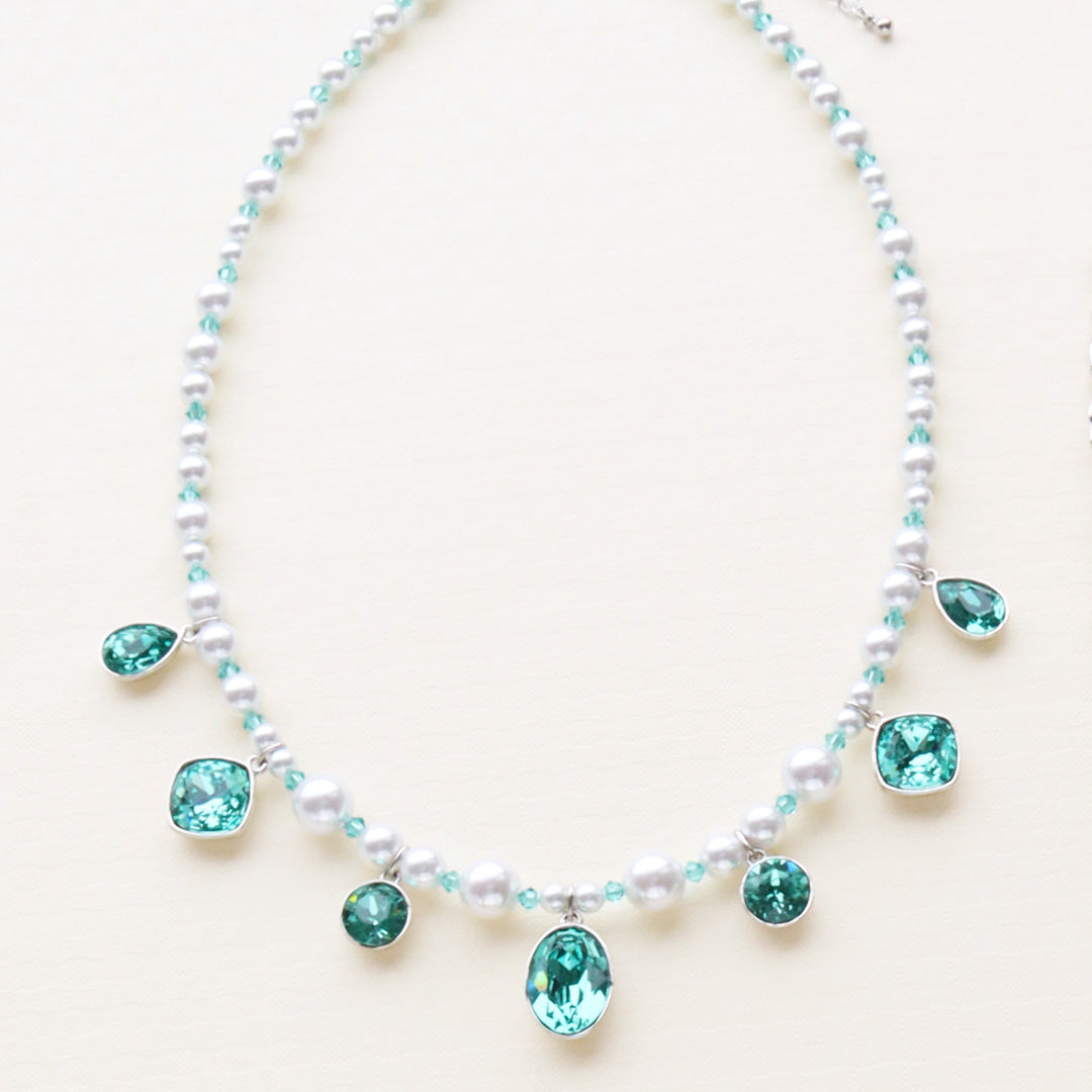 Material list No.ER0325Kiwa crystalsbijou &amp; pearl necklace