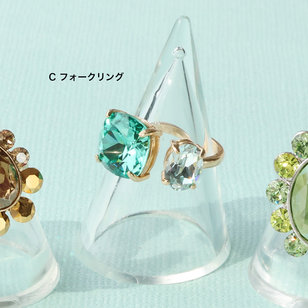 Material list No.ER0329Kiwa crystals6 types of colorful visual rings