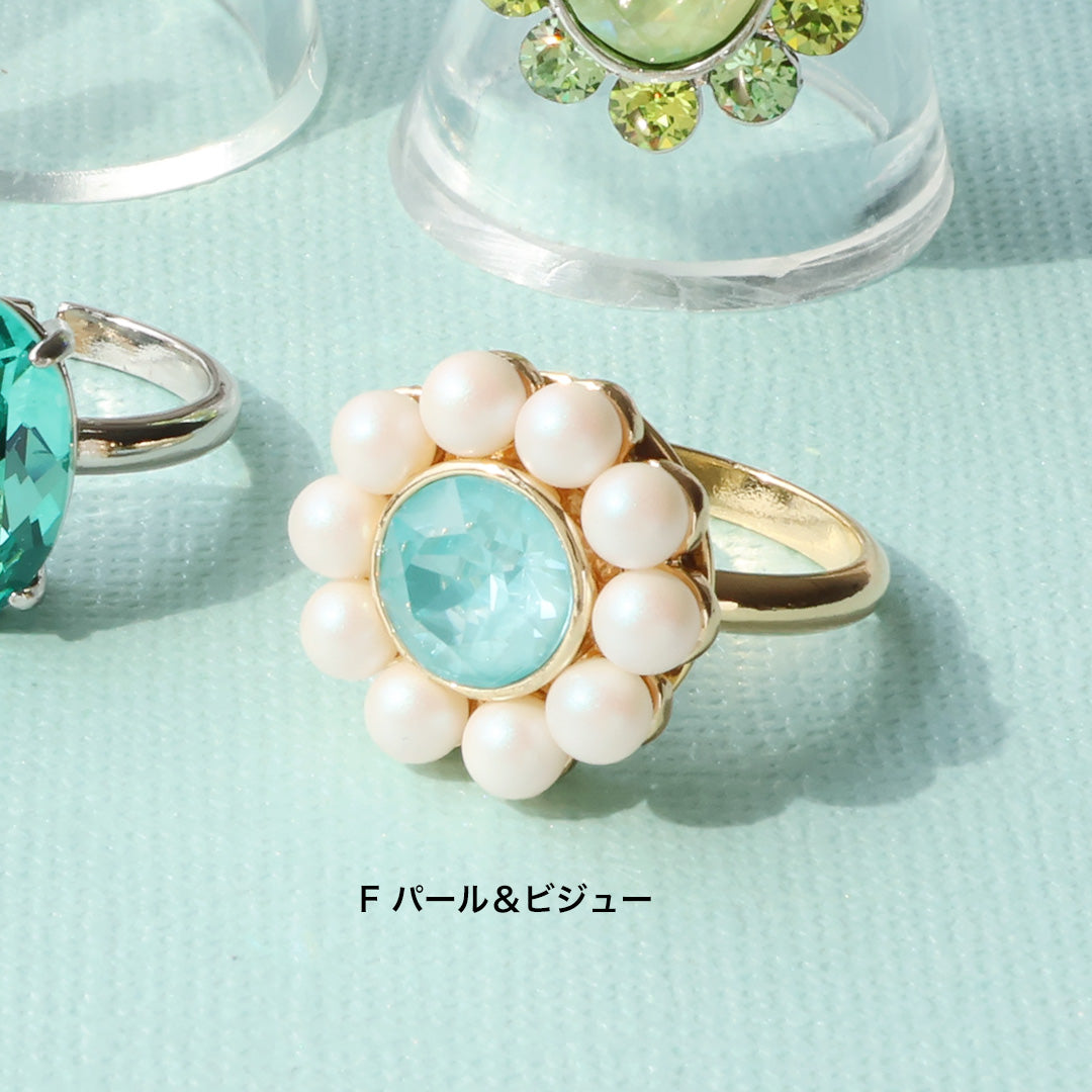 Material list No.ER0329Kiwa crystals6 types of colorful visual rings
