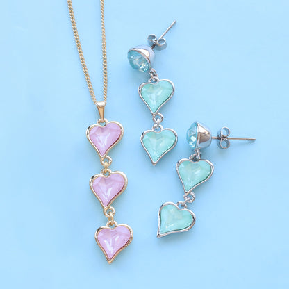 Material list No.ER0330Kiwa crystalsConnect Heart Neck &amp; Earrings