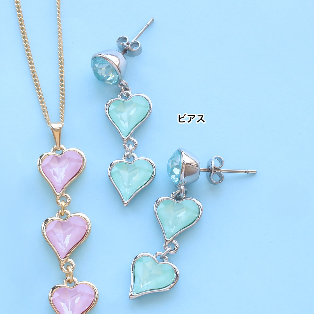 Material list No.ER0330Kiwa crystalsConnect Heart Neck &amp; Earrings