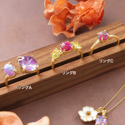 Material list No. ER0343 5 types of elegant accessories made of artificial opal