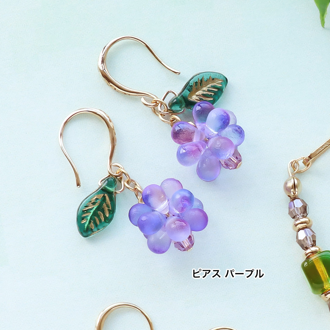 材料表No.ER0345　チェコビーズのナチュラルアクセサリー2種