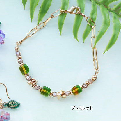 材料表No.ER0345　チェコビーズのナチュラルアクセサリー2種