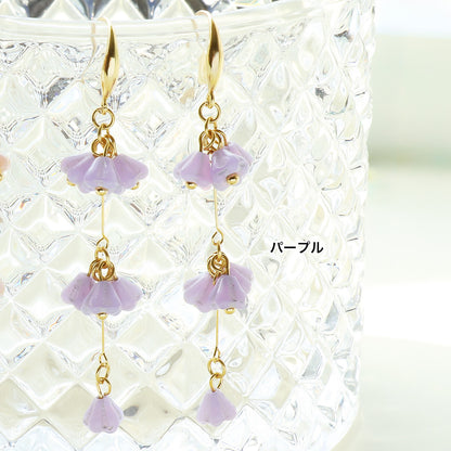材料表No.ER0347　チェコビーズのフローラルスイングピアス