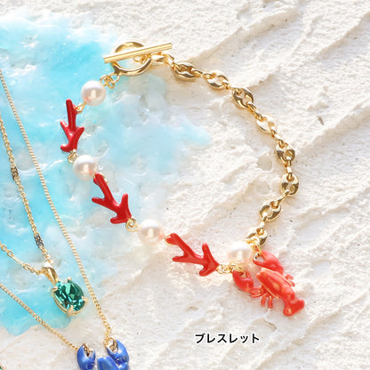 材料表No.ER0350　チャームロブスターのアクセサリー3種