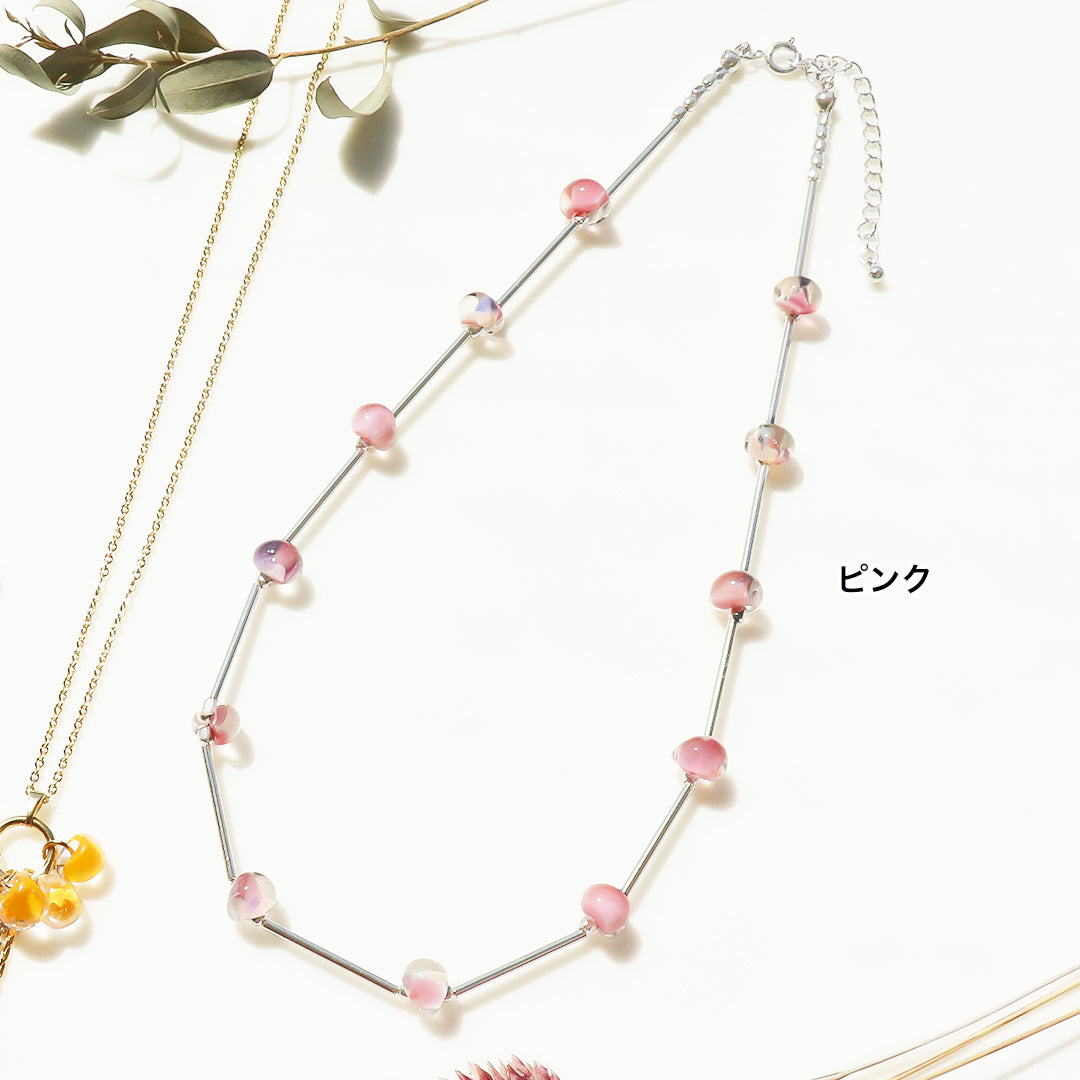 Material list No.ER0353 Teardrop bead short necklace 3 types