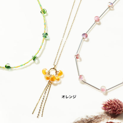 Material list No.ER0353 Teardrop bead short necklace 3 types