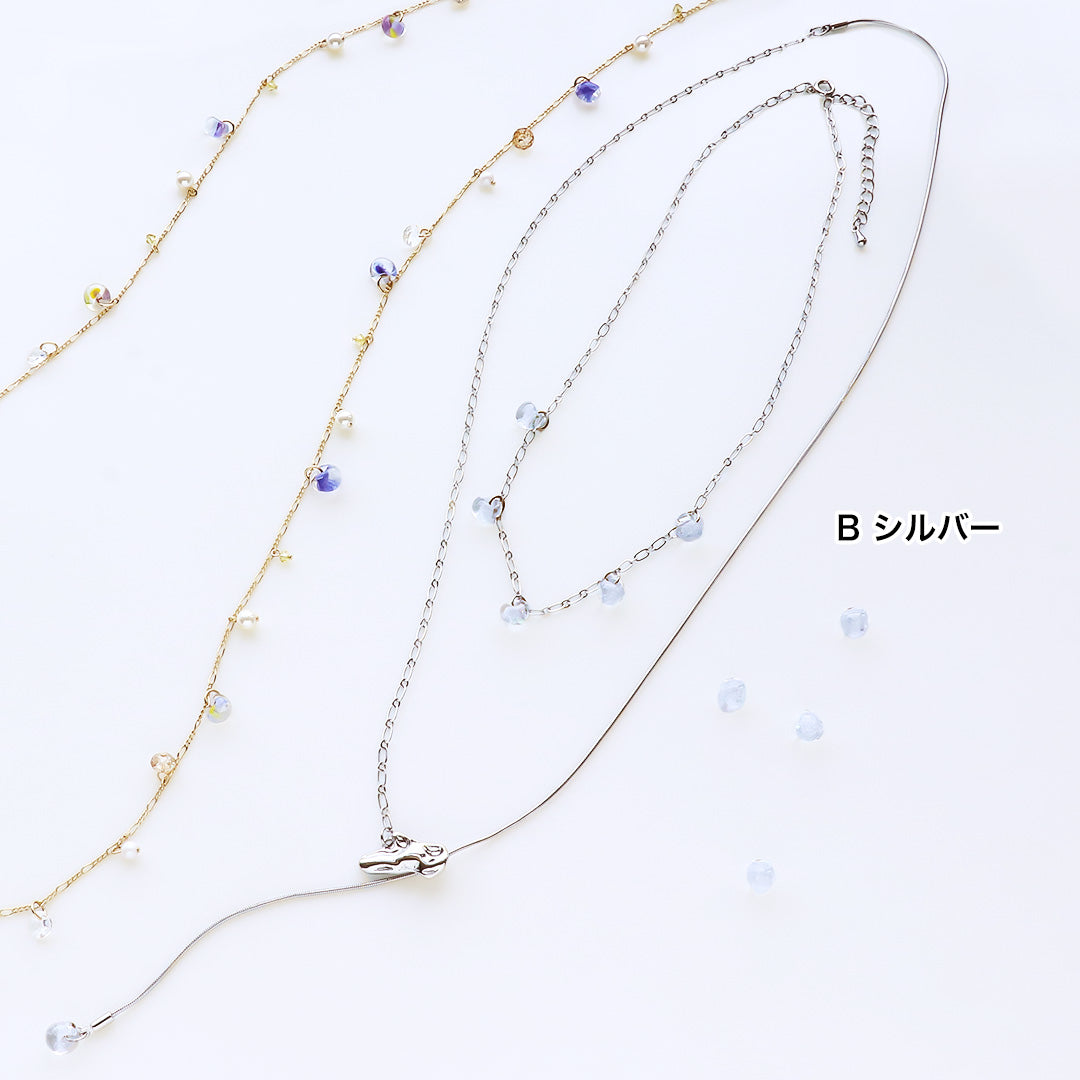 Material list No.ER0354 Teardrop bead long necklace 2 types