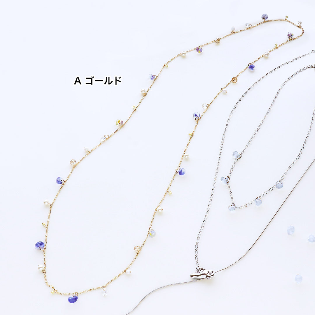 Material list No.ER0354 Teardrop bead long necklace 2 types