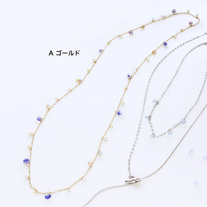 Material list No.ER0354 Teardrop bead long necklace 2 types