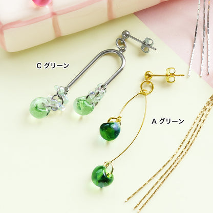 Material list No.ER0355 Teardrop bead long swing earrings