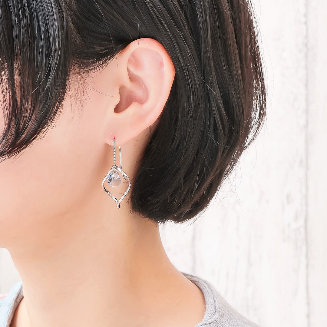Material list No.ER0357 Two types of teardrop bead and metal drop earrings