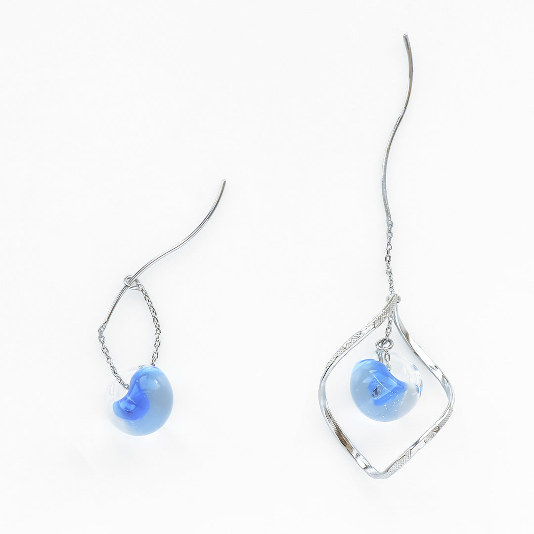 Material list No.ER0357 Two types of teardrop bead and metal drop earrings