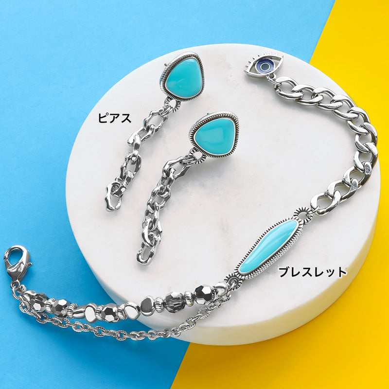 Material list No. ER0361 2 types of turquoise accessories made