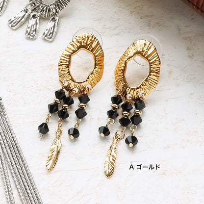 材料表No.ER0363　ギリシャパーツのメタルピアス3種