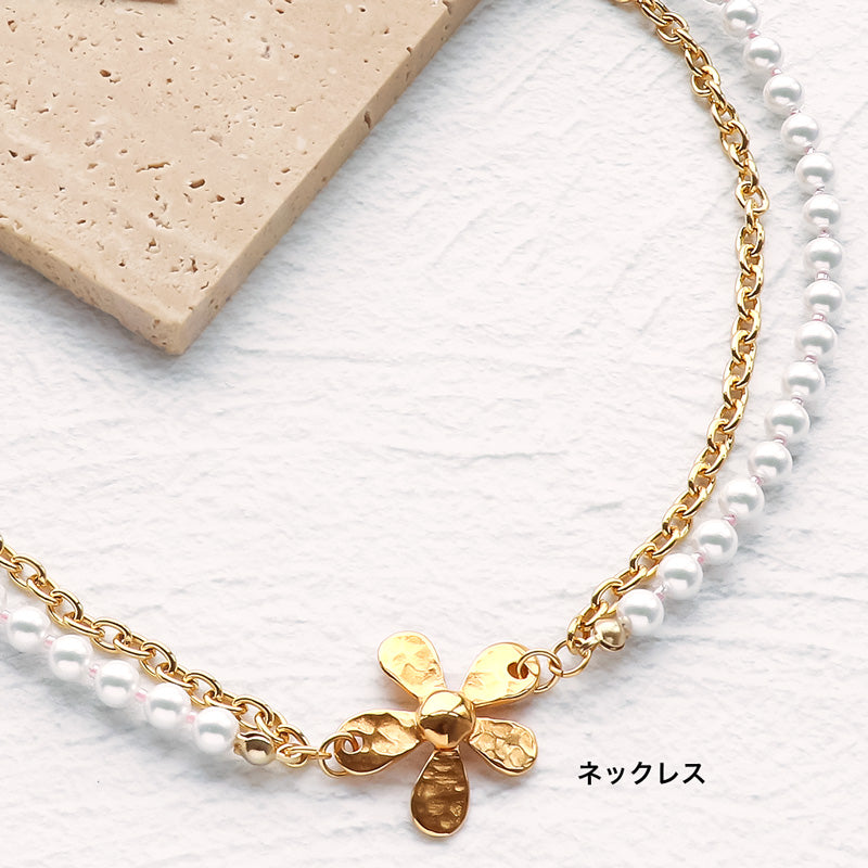 材料表No.ER0364　ギリシャパーツのフラワーアクセサリー2種