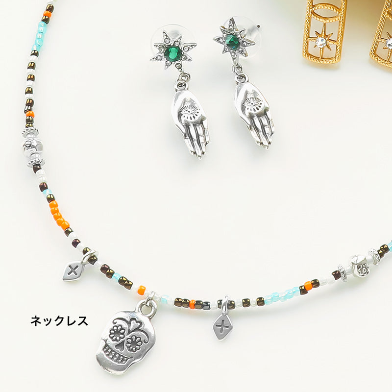天然素材アクセサリー6点セット 材料表No.ER0366 ギリシャパーツのアミュレットモチーフアクセサリー3