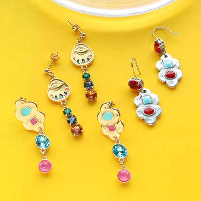 Material list No.ER0368 3 types of Greek parts amulet motif earrings