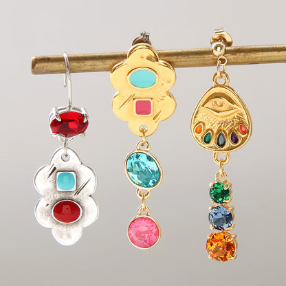 Material list No.ER0368 3 types of Greek parts amulet motif earrings