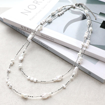 Material list No. ER0374 Resin pearl nuance 2-strand necklace