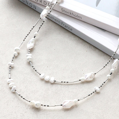 Material list No. ER0374 Resin pearl nuance 2-strand necklace