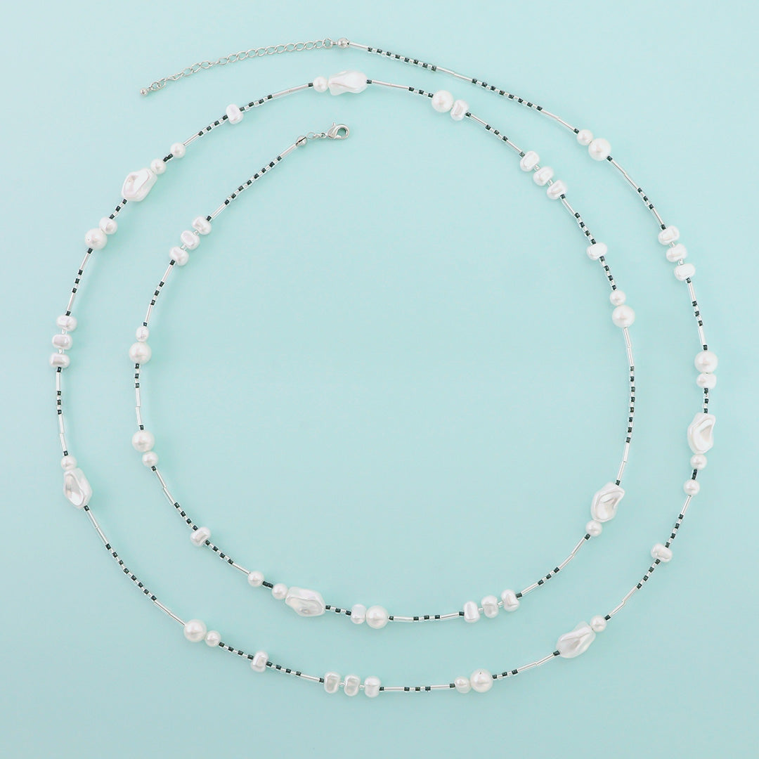 Material list No. ER0374 Resin pearl nuance 2-strand necklace