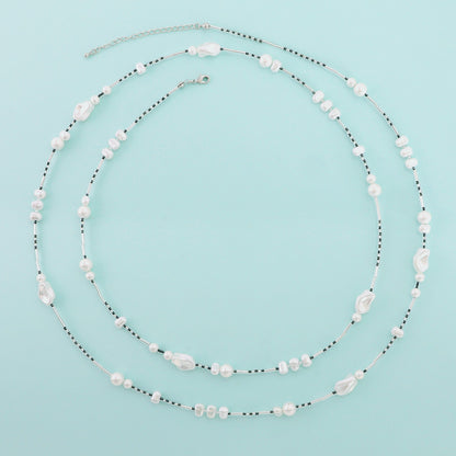 Material list No. ER0374 Resin pearl nuance 2-strand necklace