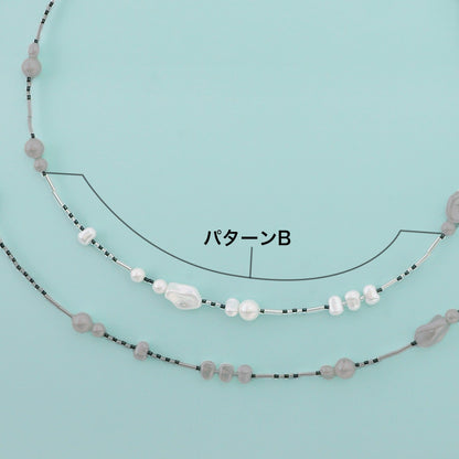 Material list No. ER0374 Resin pearl nuance 2-strand necklace